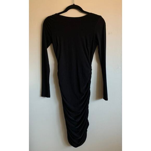 Lulus Black Ruched Open Back Long Sleeve Mini Dress Size XS NWT - Picture 11 of 16